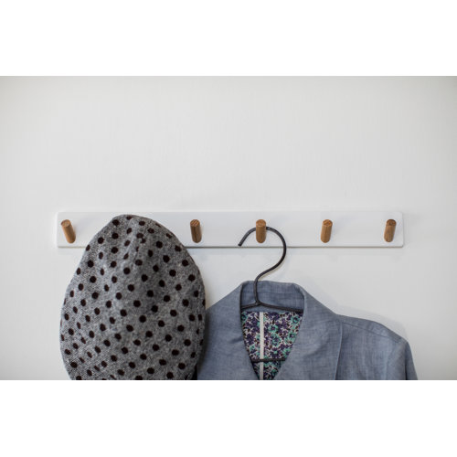 Yamazaki USA Yamazaki Home WallMounted Saving Coat Hanger Modern Jacket Holder, Steel + Wood